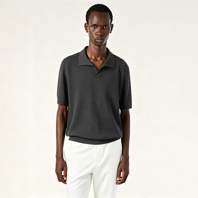 loro piana empire pure wool short sleeve polo shirt